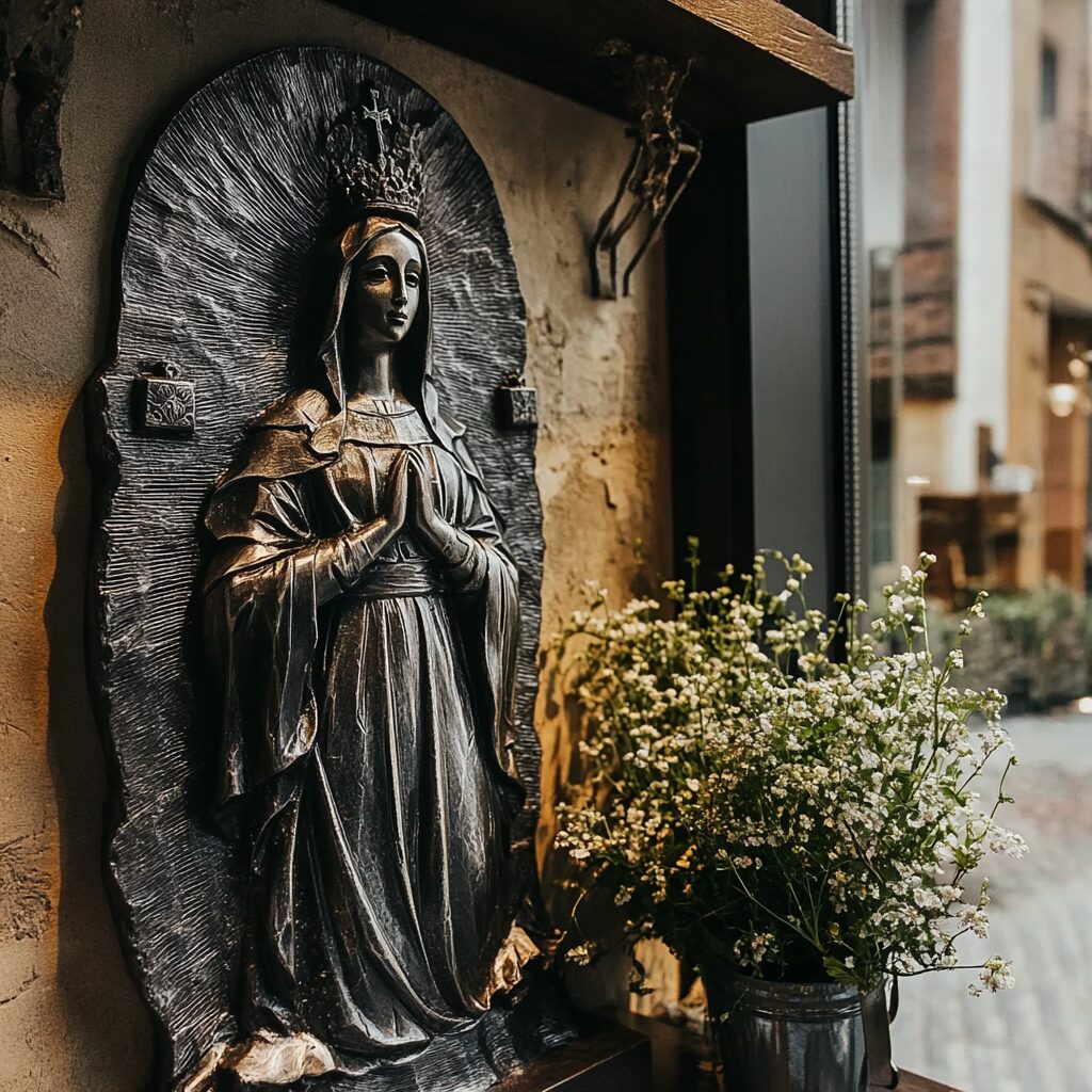 Ręcznie rzeźbiona Matka Boża do kaplicy, kościoła lub domowej kapliczki. Polskie rzeźbiarstwo