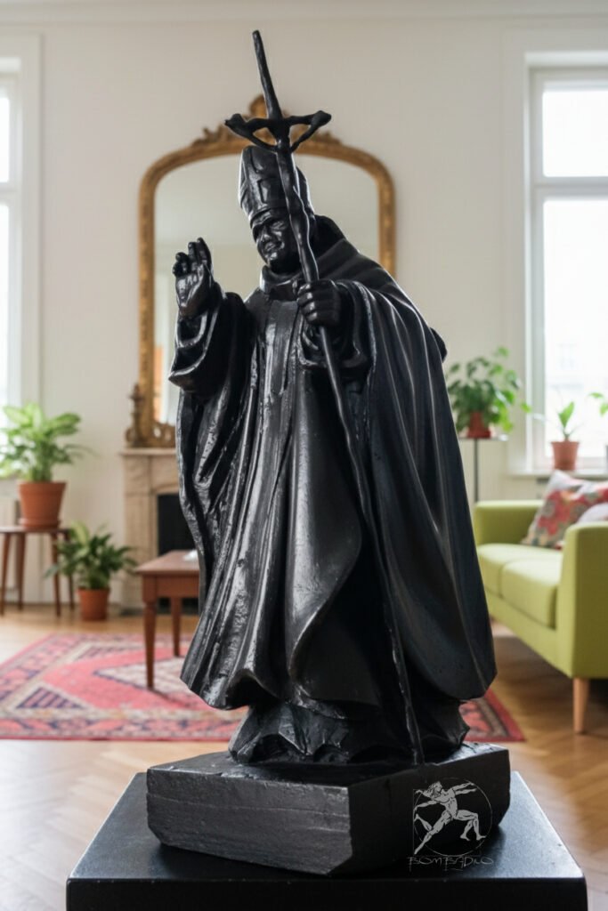 rzeźba Jan Paweł II z czarnego kamienia doskonały prezent nie tylko dla osoby wierzącej. Karol Wojtyło to jedna z wybitnych postaci historycznych, Polska i patriota. Jest symbolem wiary, spokoju, miłości - urodzony w Wadowicach pod Krakowem Polska Papież